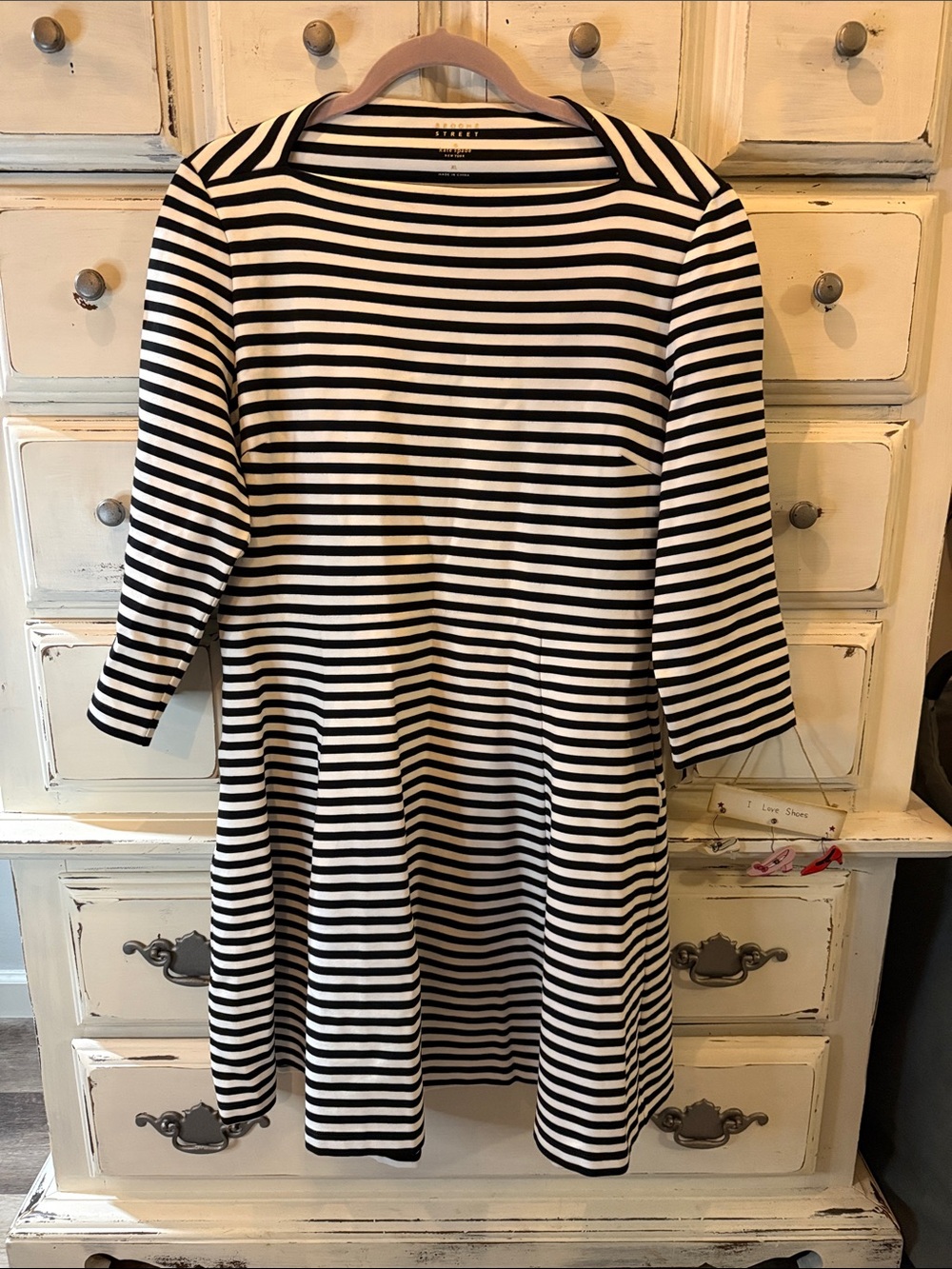 Kate Spade Broome Street Black and White Striped Knit Dress